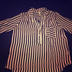 Sheer stripped shirt